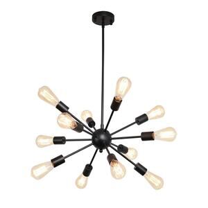 Lightdamy Sputnik 12-Light Chandelier Black Mid Century Pendant Light